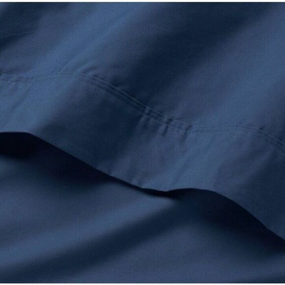 Threshold Blue Bed Flat Top Sheet - Picture 3 of 5